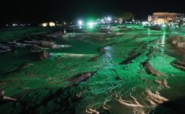 ‘Beyaz cennet’ olarak adlandırılan Pamukkale Hierapolis Ören Yeri ışıklandırıldı