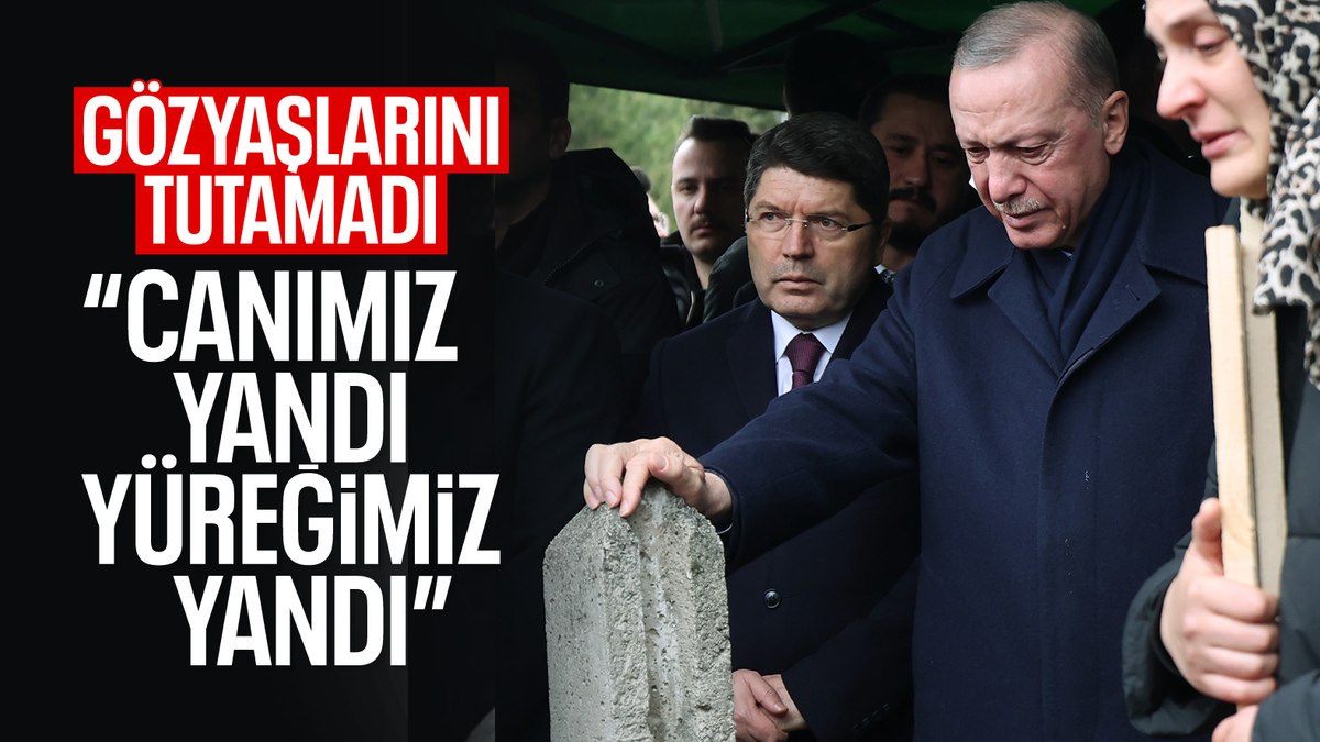 Bolu’da cenaze törenine katılan Cumhurbaşkanı Erdoğan gözyaşlarına boğuldu